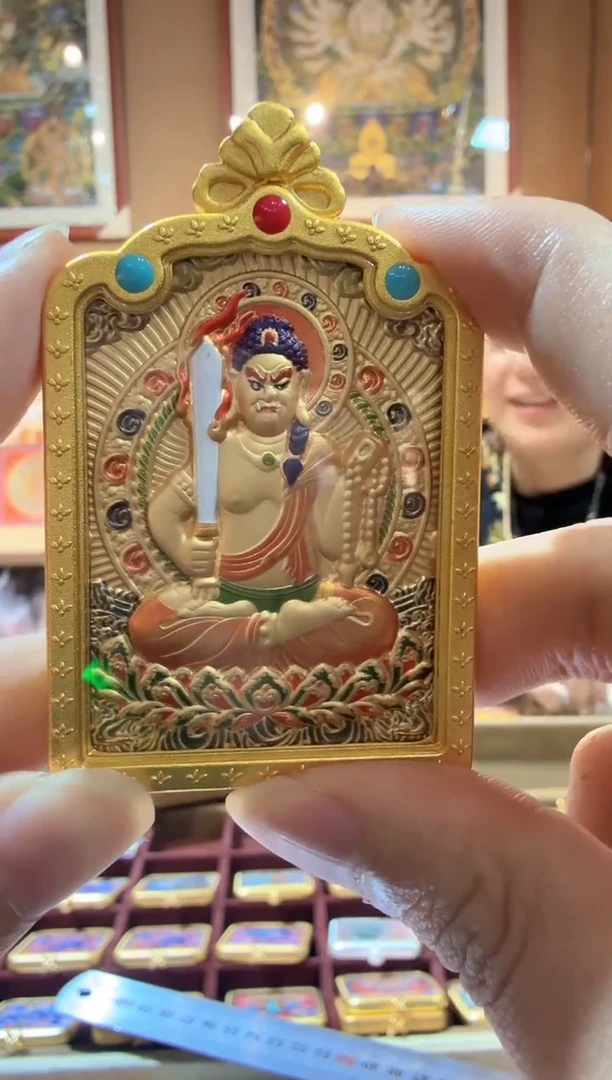 吊坠不动明王-纯手绘唐卡