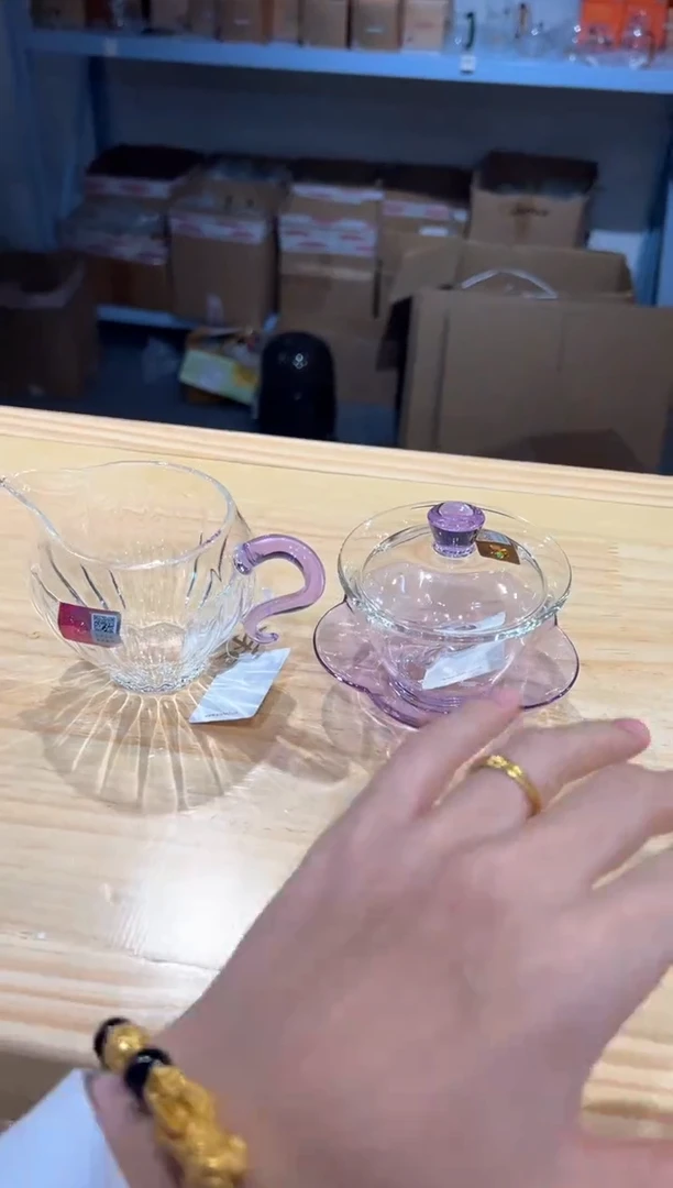 禾器-咏荷盖碗-浅紫色+倾川浅紫