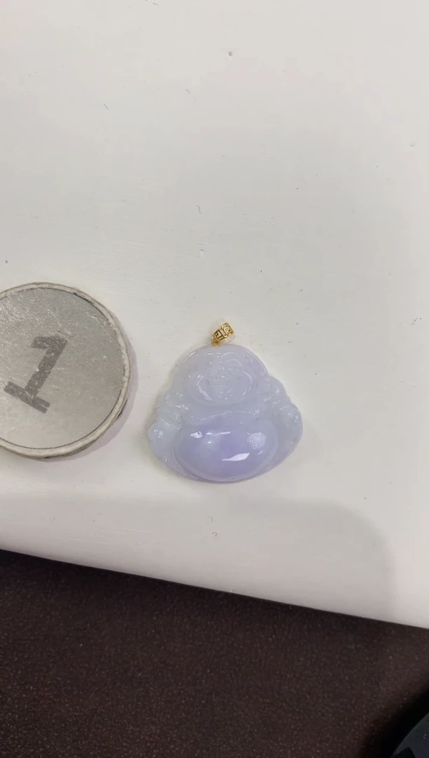 颈饰18K金镶嵌翡翠天然缅甸a货翡翠