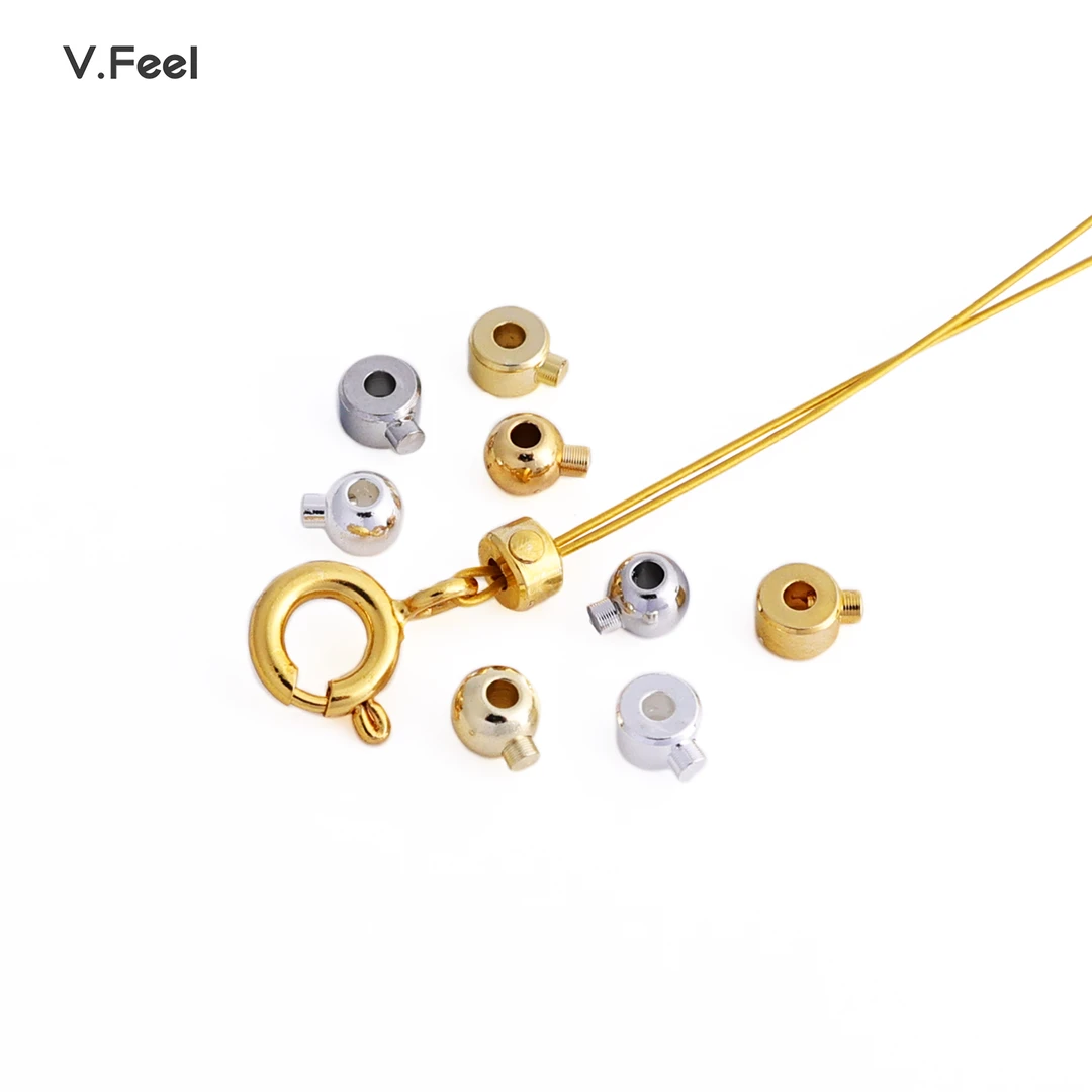 v.feel14K包金保色简约定位扣手工DIY高级配件手链项链收尾固定扣