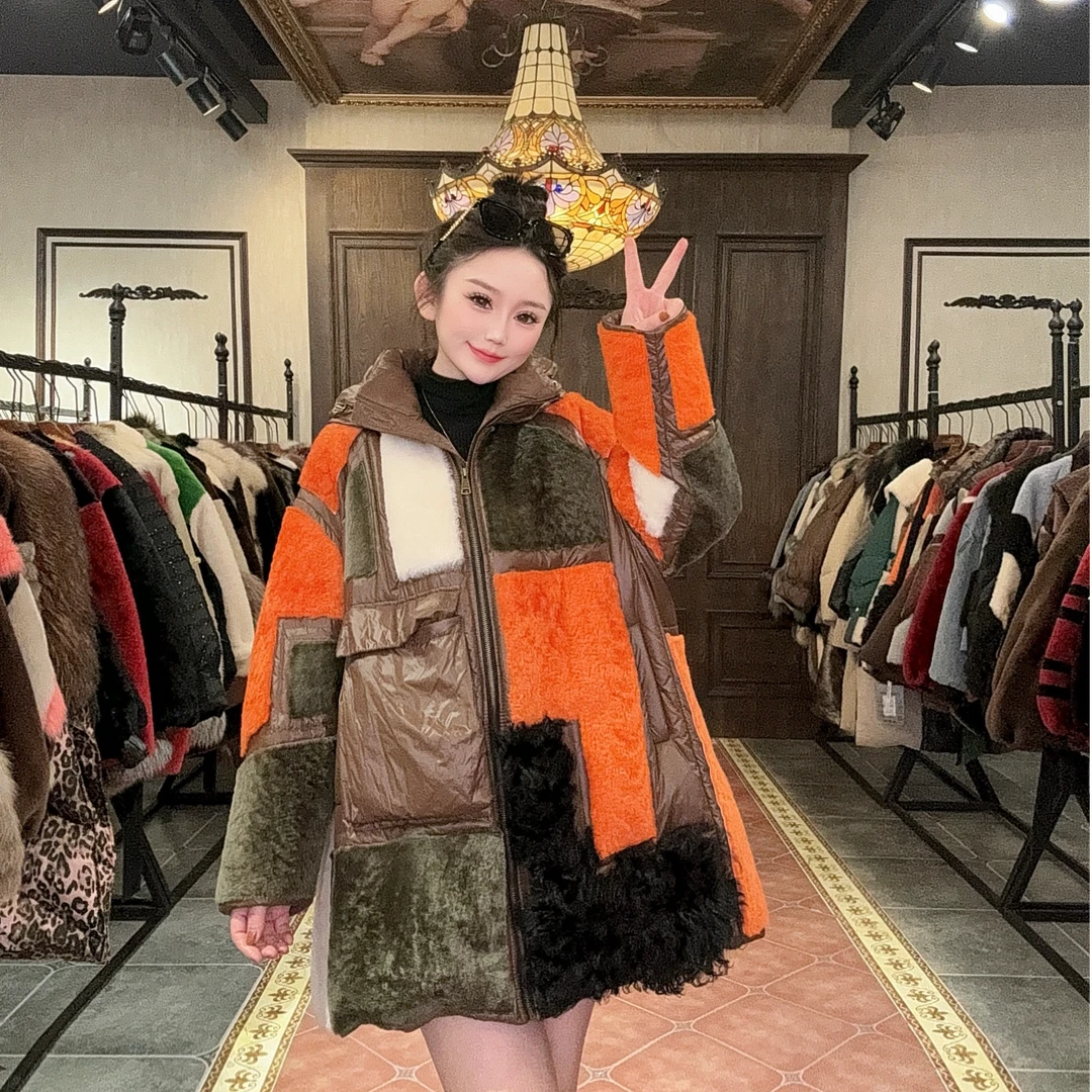 【DCP•Flagship store】82530-IE 2025新款时尚皮毛一体鹅绒外套