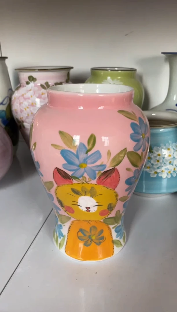 瓶陶景德镇手绘花瓶