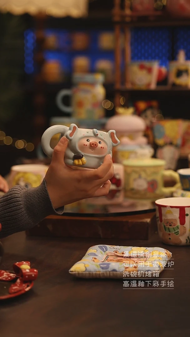 陶瓷景德镇可爱陶瓷釉下彩绘设计师款