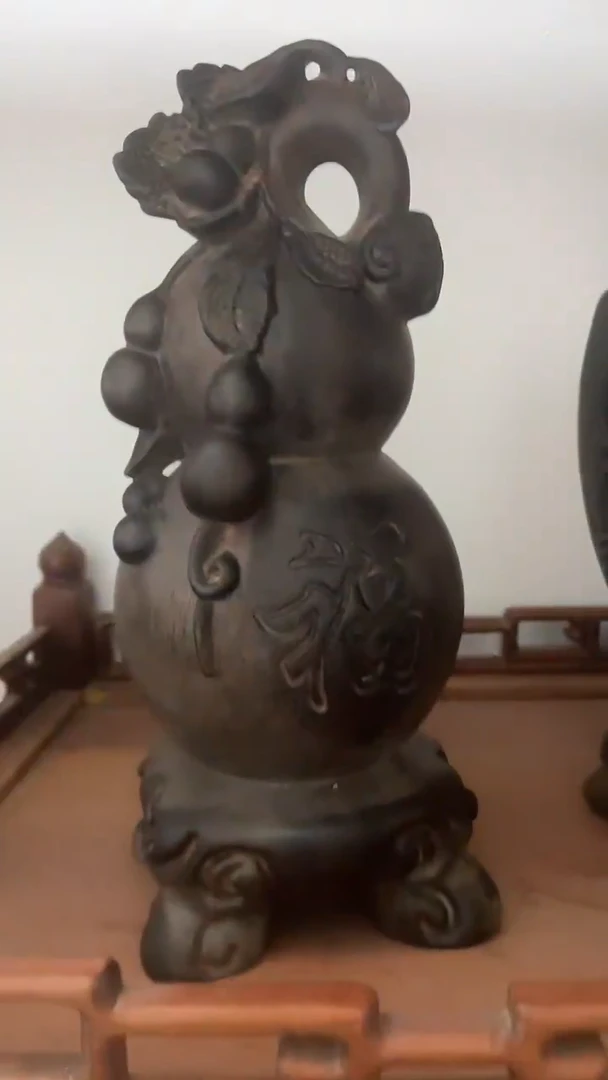 【闪购商品】木木雕新年快乐 香木摆件