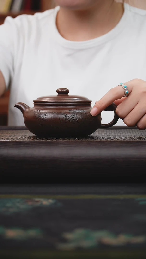 茶壶紫砂革紫泥 仿古壶