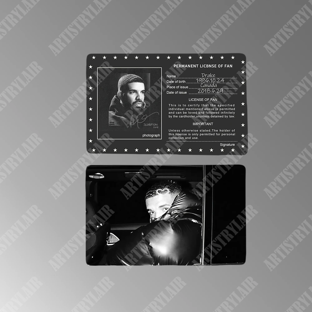 Drake专辑hiphop音乐歌手卡证nfc触碰播放功能音乐卡片收藏卡挂件