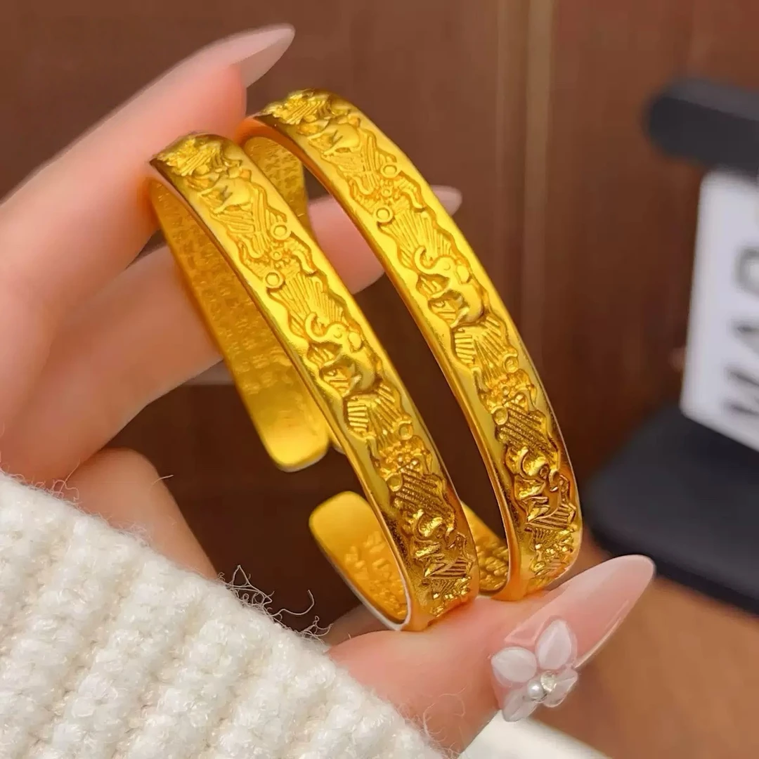 鎏金缠枝--祥龙瑞凤镯