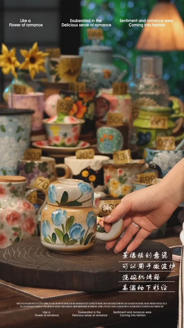 陶瓷景德镇高温釉下彩手工手绘款式