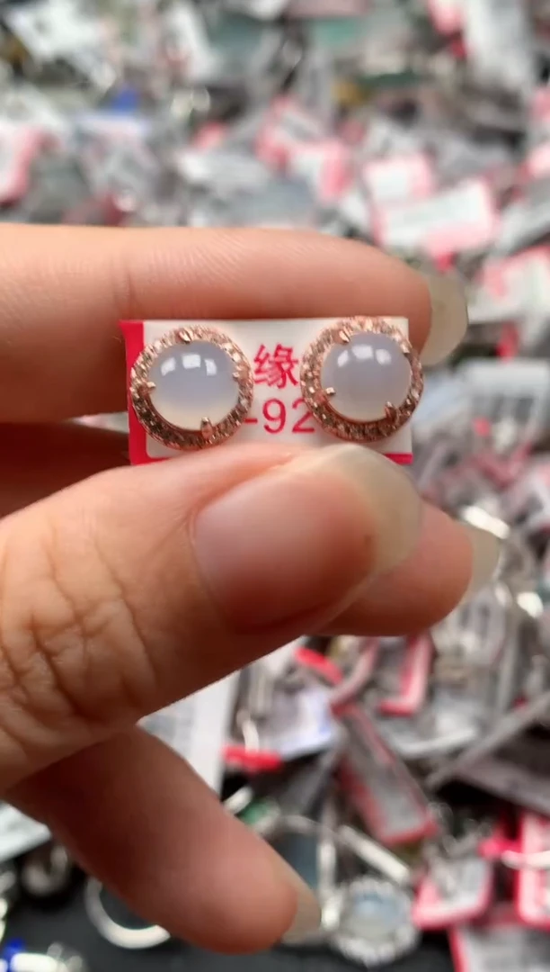 银S925镶嵌戒指翡翠天然A货缅甸翡翠