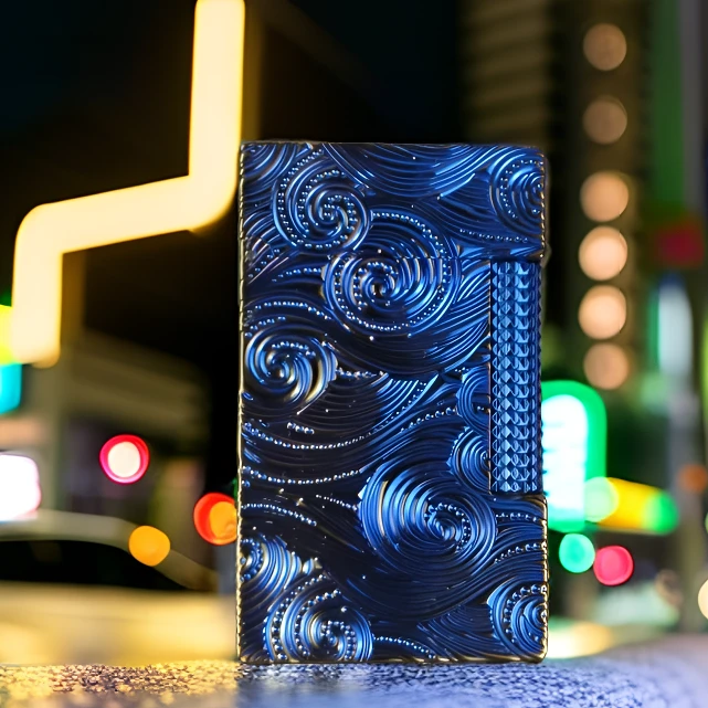 卡路创意经典梵高星空侧滑砂轮高档男士礼物音质清脆朗声打火机