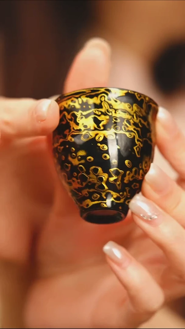 @黑金犀皮客杯@非遗大漆