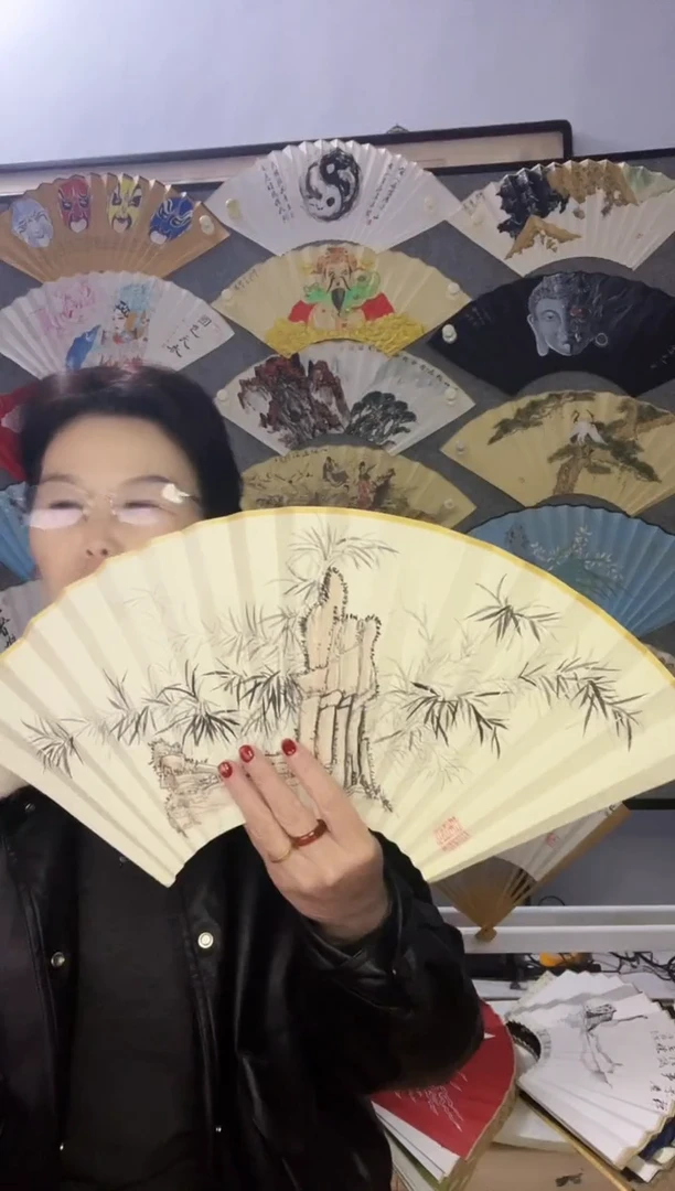 扇子九五寸十八方玉竹折扇