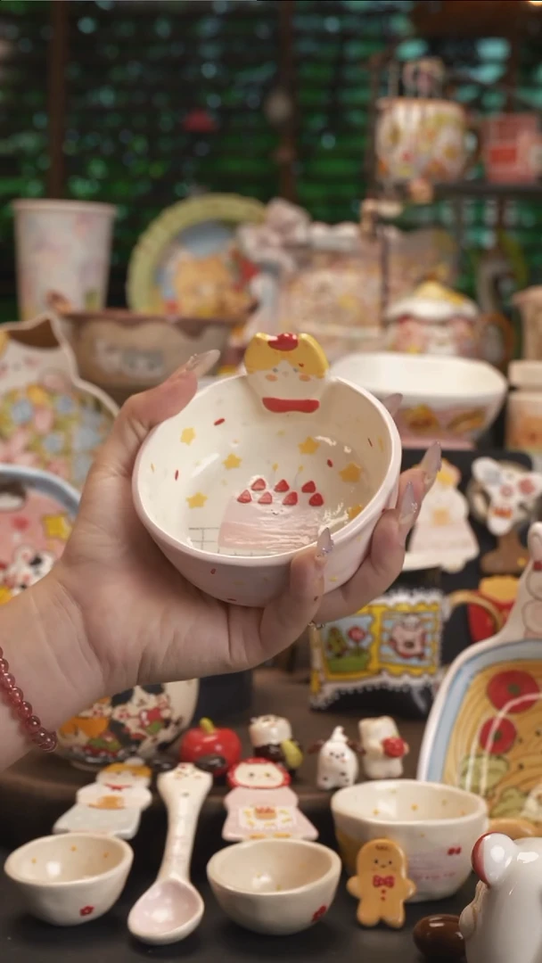 喵*【原创设计】景德镇手绘陶瓷