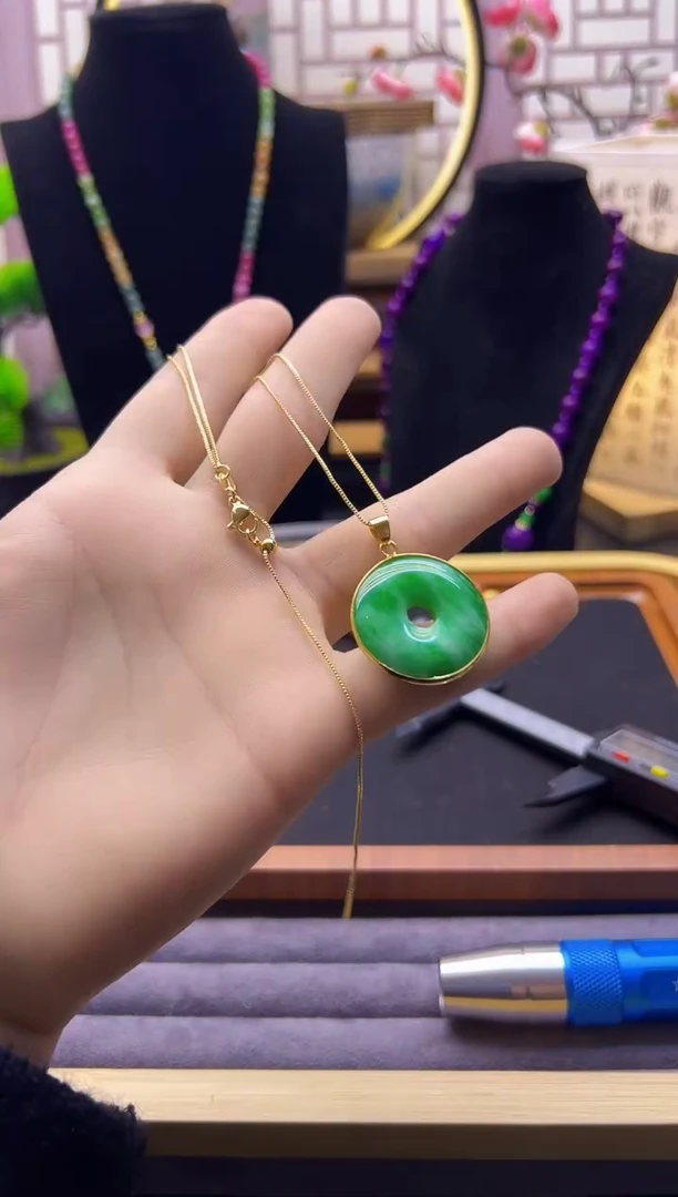 【闪购商品】翡翠颈饰14K金镶嵌D128