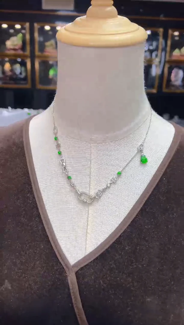 翡翠银S925镶嵌项链118（多样性发其一）