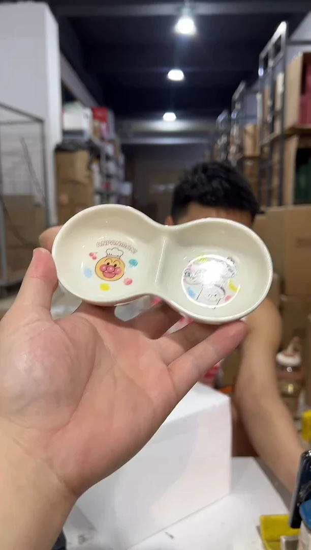 瓷片面包超人花生蘸料碟2件套