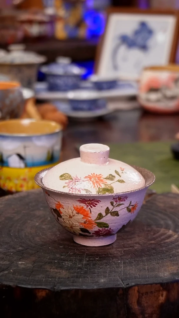 杯子彩菊手工手绘手工手绘