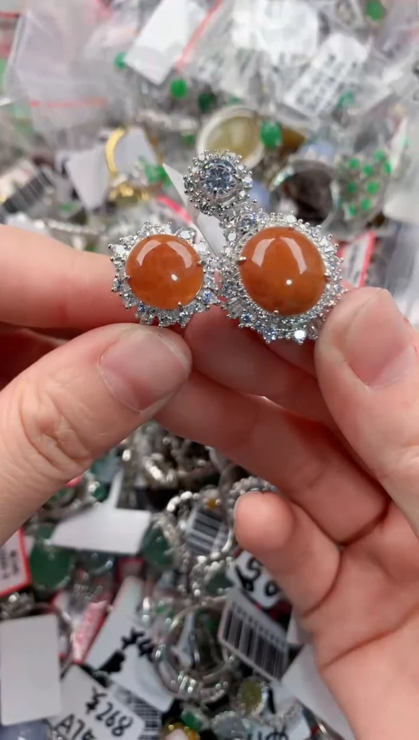 银S925镶嵌戒指翡翠3333----5