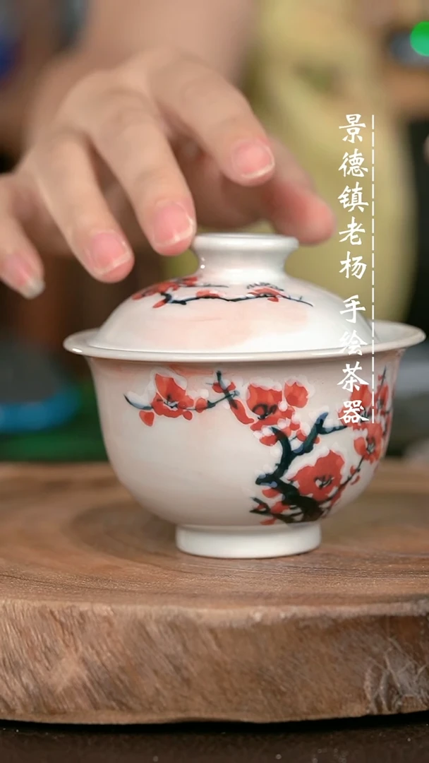 手绘手绘手绘高温现代瓷 气    有暇 雪梅大布袋150CC