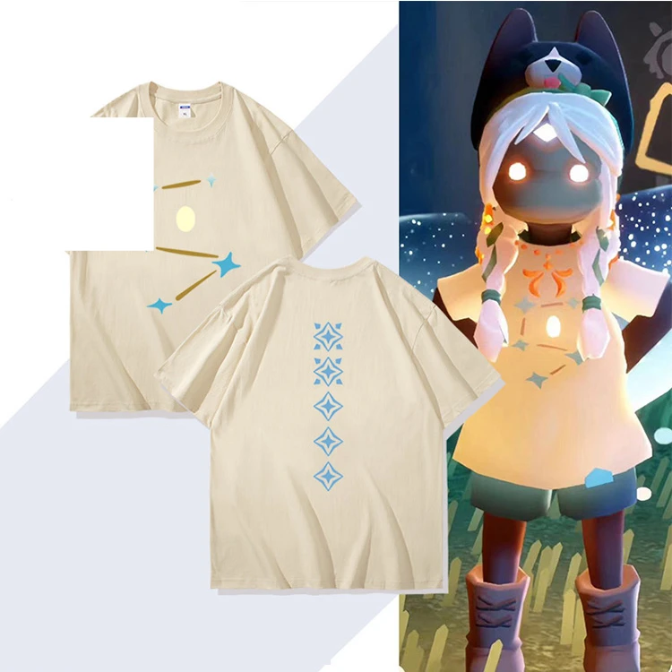 光遇SKY游戏联名周边五周年星星同款纯棉短袖T恤二次元COS痛衣夏