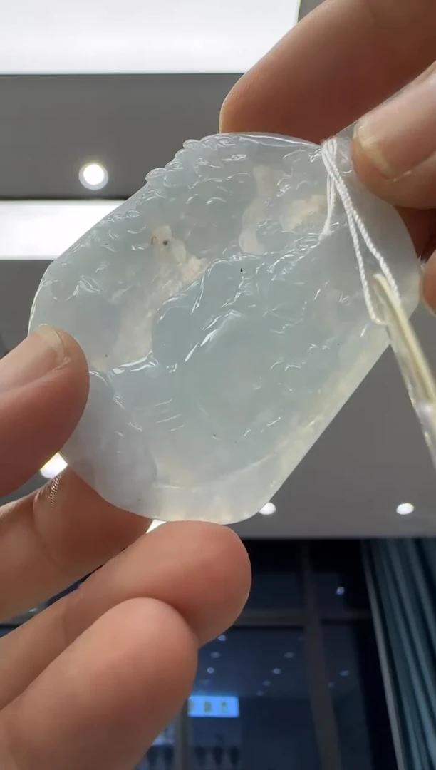 颈饰未镶嵌翡翠天然翡翠A货孤品一件