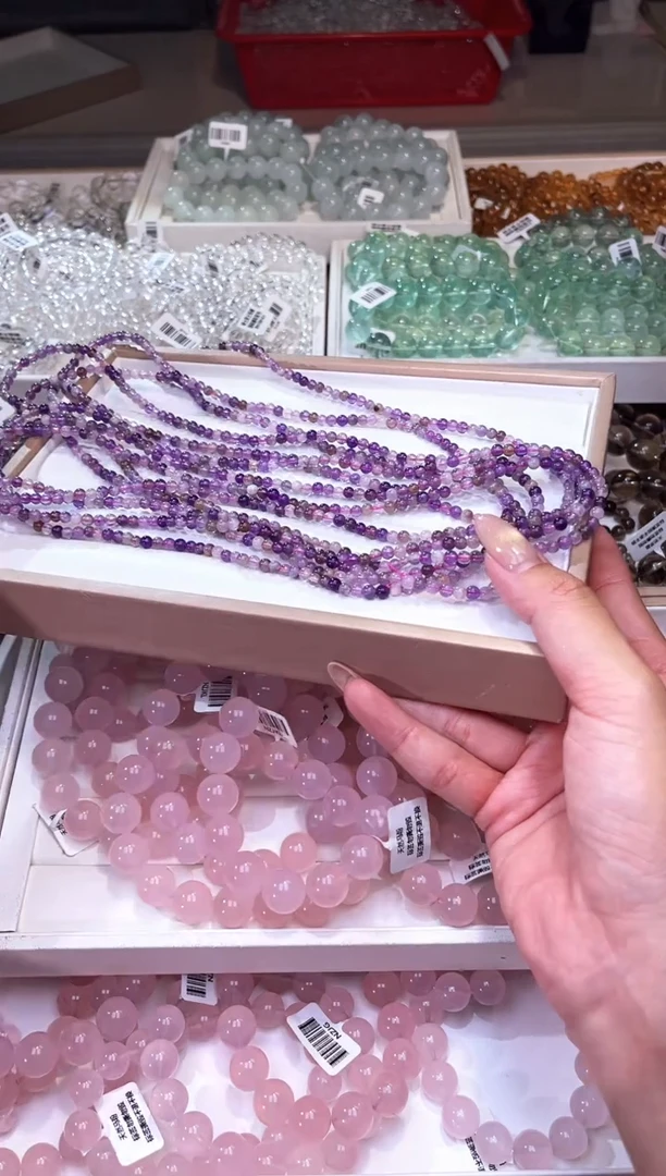 /未镶嵌水晶极光23多圈手串