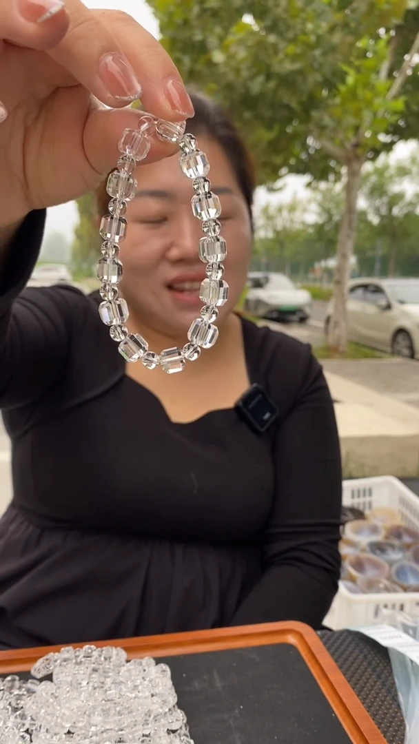 未镶嵌珠宝半成品水晶白水晶方糖手串多样性发其一