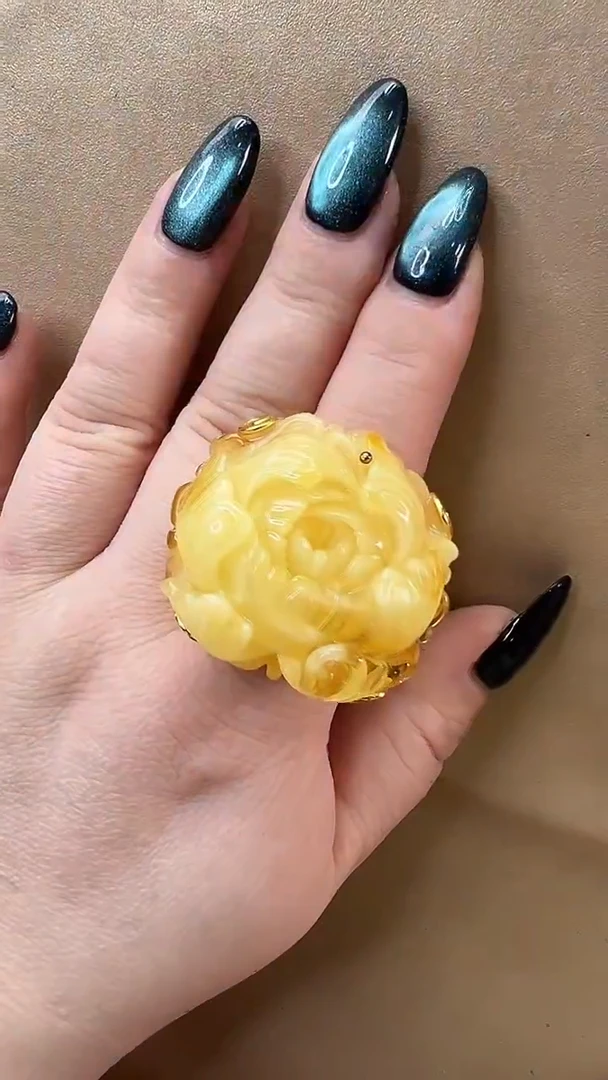 琥珀颈饰未镶嵌戒指