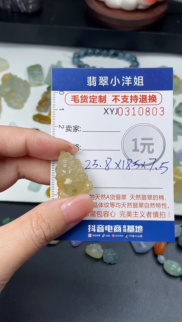 未镶嵌定制翡翠L****活毛货商品 不退换/ 0803