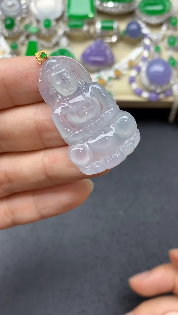 翡翠18K金镶嵌颈饰445中国好珍宝