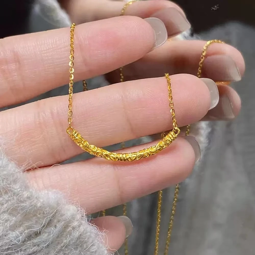 铜合金项链 【小李饰品】金如意金箍棒套链女轻奢气质颈链锁骨链