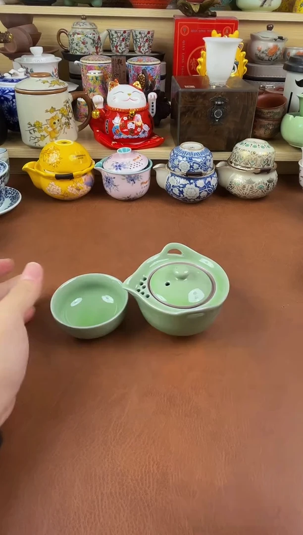 陶瓷茶具摆件旅行套组