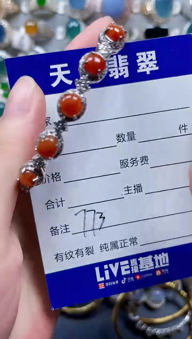 银S925镶嵌手镯翡翠773