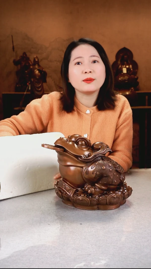 铜逍****?紫铜材质 金蟾摆件