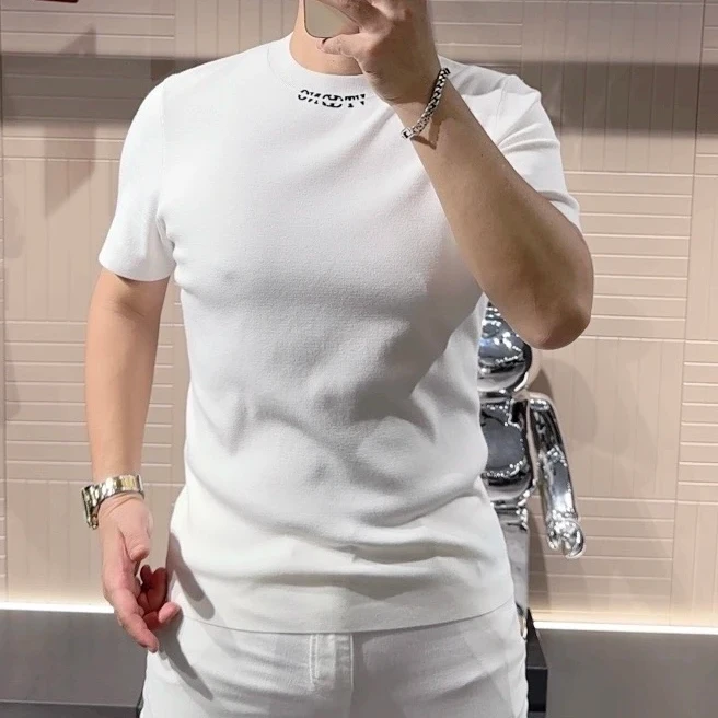 2025春秋季新款男士高品质男款针织百搭打底时尚圆领短袖25222