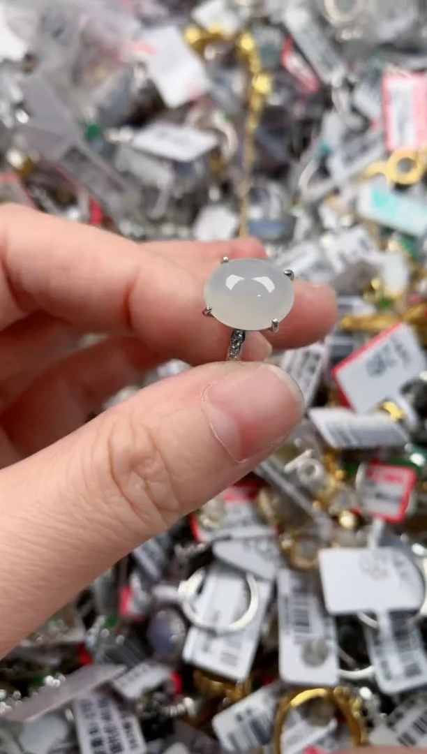 银S925镶嵌戒指翡翠7777----10