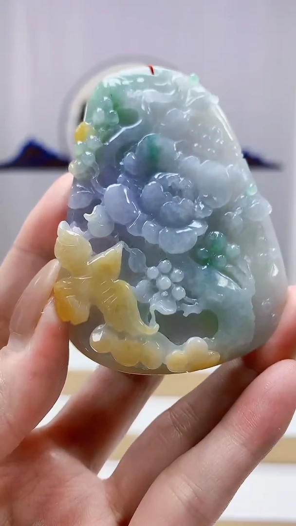 未镶嵌定制翡翠4852MM-毛货挂件78