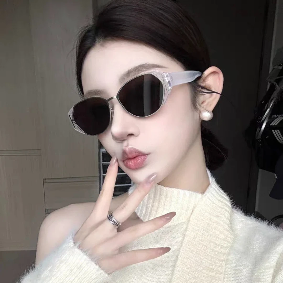 猫眼大冰块墨镜女款太阳镜圆框防紫外线遮肉显脸小气质潮流时尚