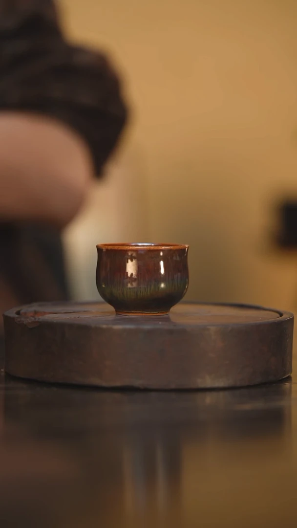 3柴房陶瓷柴烧禅定杯，因柴烧特性，每只都略有不同