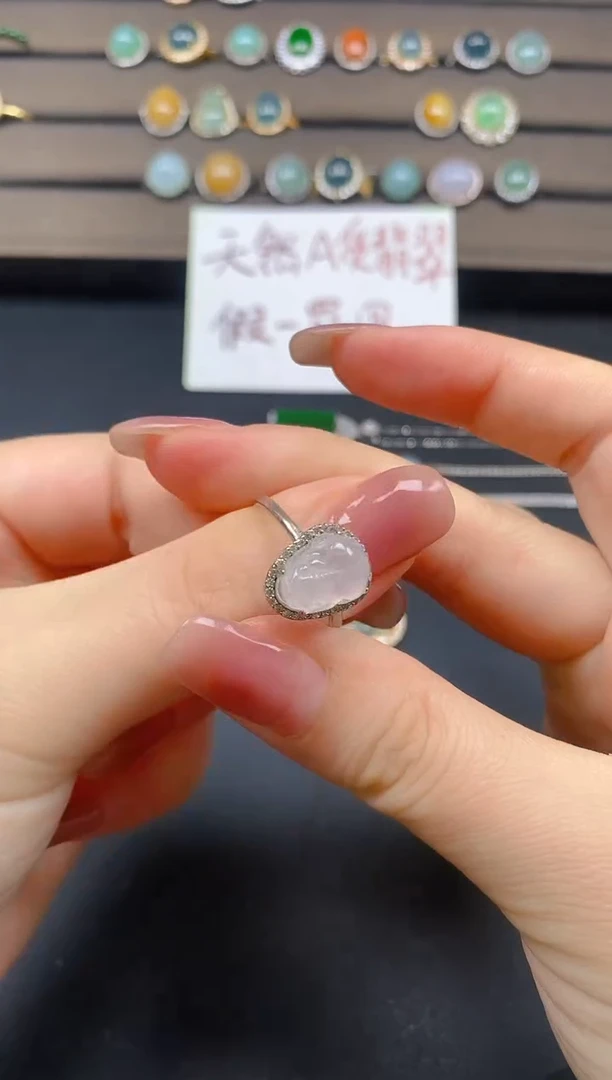 翡翠戒指银S925镶嵌23