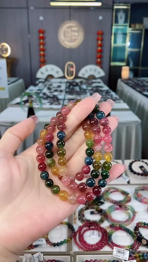 未镶嵌老矿碧玺三圈手串8mm+碧玺hon多样性发货一条