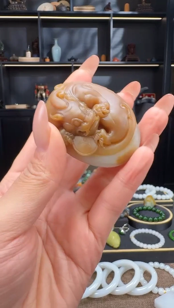 颈饰未镶嵌和田玉神****?龙把件