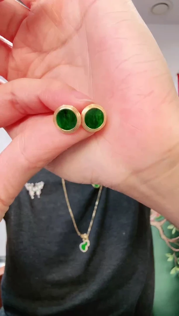 【闪购商品】翡翠耳饰银S925镶嵌耳饰