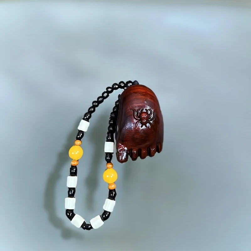 紫檀木【脚丫子】知足常乐手把件实木雕刻挂件摆件装饰品文玩手把件