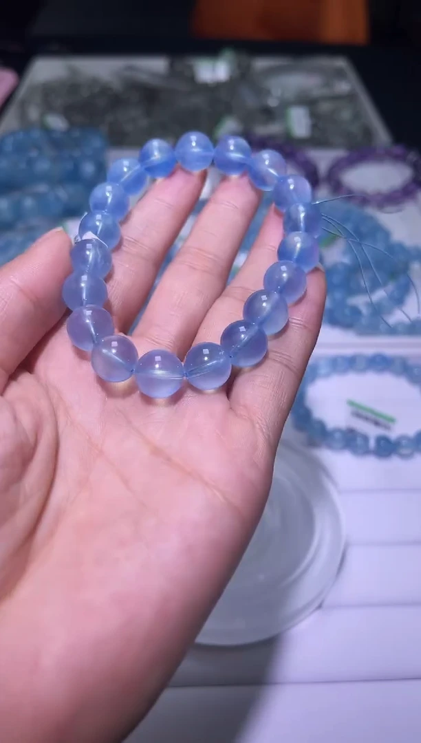 1海蓝宝石（处理）J123-10mm海蓝宝单圈-多样性发其一