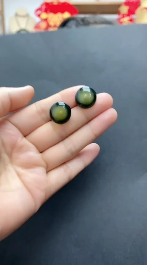 【闪购商品】琥珀裸石银S925镶嵌琥珀耳钉