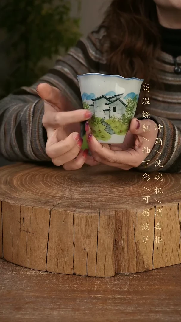 碗瓷景德镇手工手绘高温瓷釉下彩