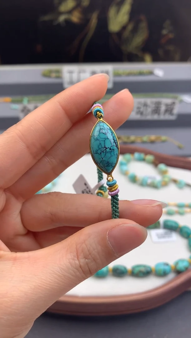 未镶嵌绿松石手绳茜.A174