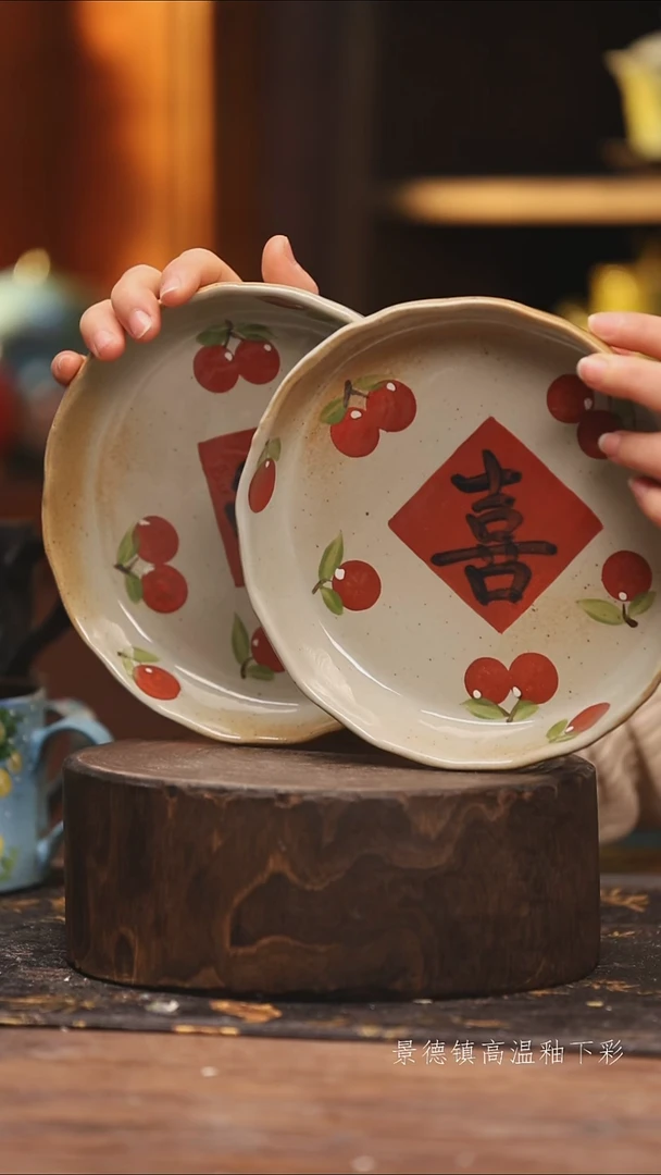 陶瓷景德镇高温釉下手绘陶瓷