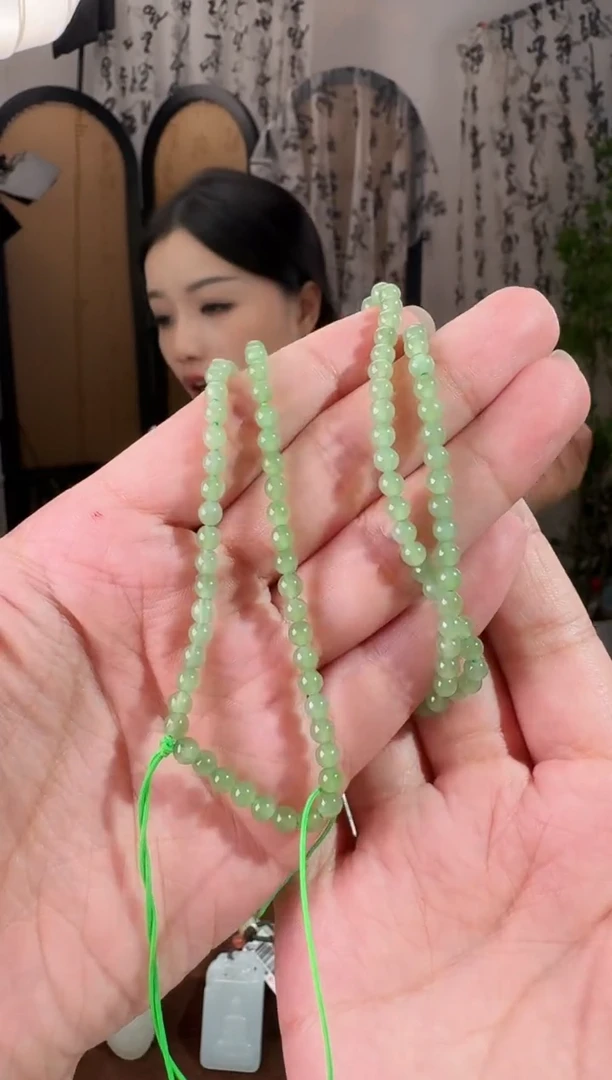 颈饰未镶嵌和田玉碧玉108